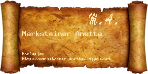 Marksteiner Anetta névjegykártya
